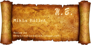Mikla Bálint névjegykártya